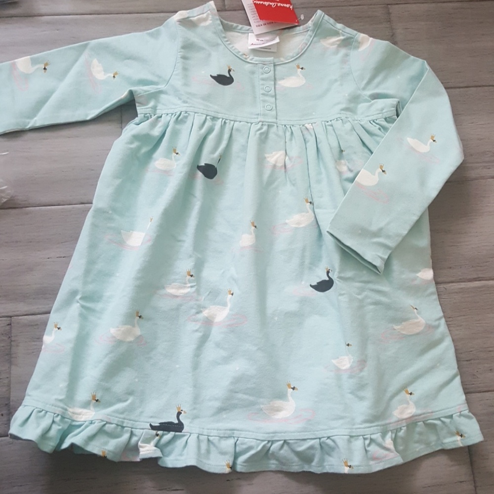 Hanna Andersson Silver Swan Flannel Nightgown